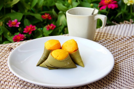Palm flesh dessert (Khanom Tan), dessert in Thai style.の写真素材