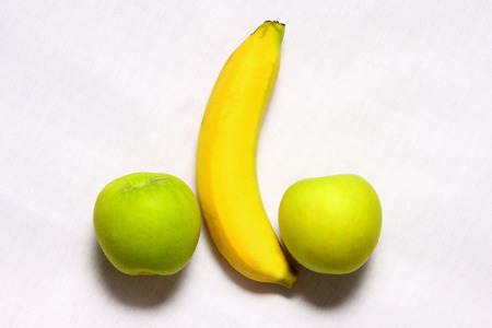 Banana and applesの写真素材