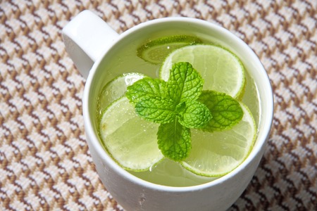 Cool drink, honey lime soda の写真素材