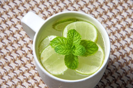 Cool drink, honey lime soda の写真素材