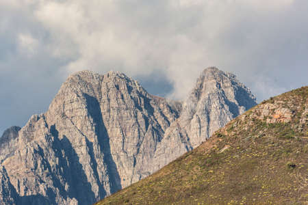 Mountain with little bit of snow on topの写真素材
