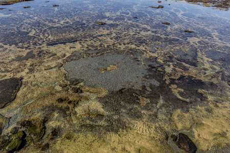 A beautiful view of a seascape with rocksの写真素材