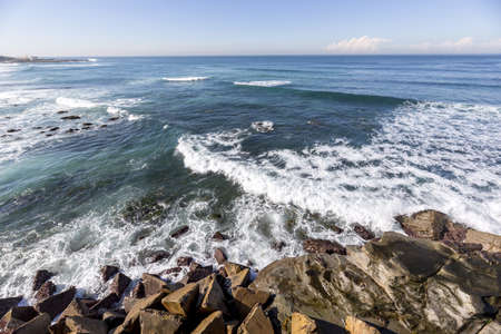 A beautiful view of a seascape with rocks