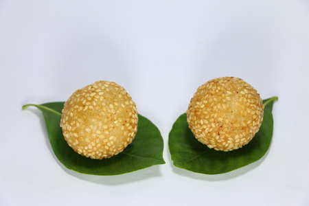 Golden sesame ballsの写真素材