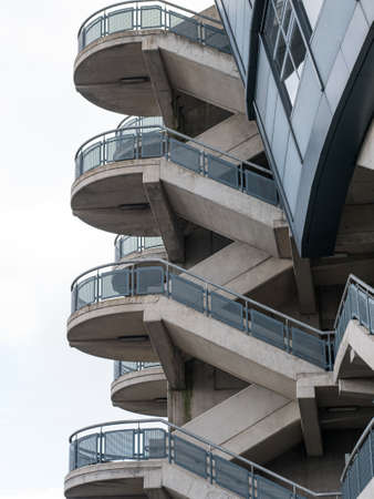 Circular staircase at Croke Park GAA ground in Dublin, Ireland.のeditorial素材