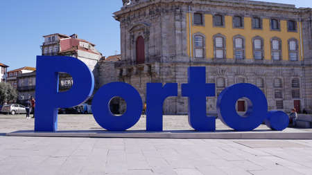 Porto word logo in Portugal, popular with tourists