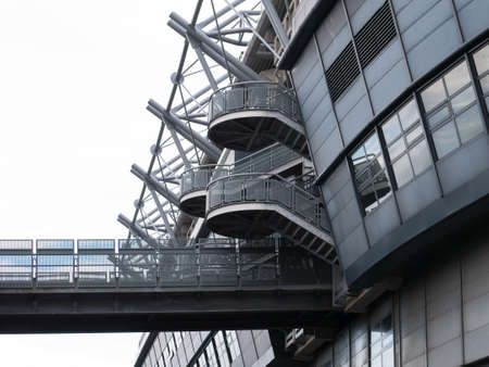 Croke Park GAA Ground in Dublin, Ireland. Steel and glass walkways and staircaseのeditorial素材