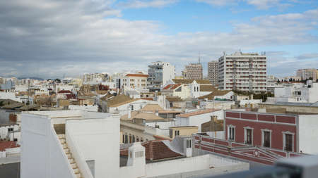 Cityscape view over the city of Faro in Algarve, Portugalのeditorial素材