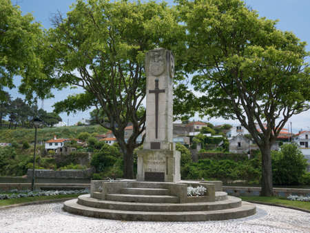 War memorial in Vila do Conde, Portugal, to remember those who fell in the Great War, WWIのeditorial素材