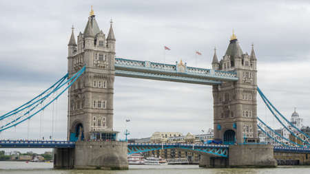 Tower Bridge in London, from North bank of River Thames.のeditorial素材