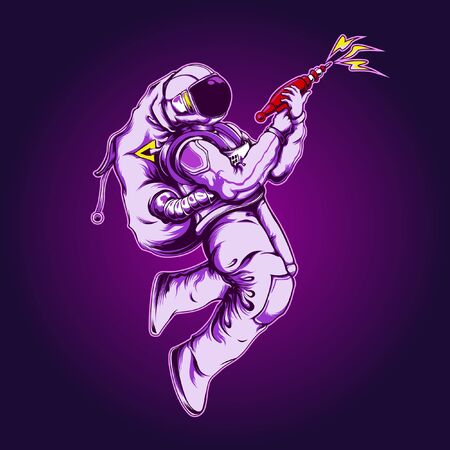 Illustration Astronaut carrying a Shotgunのイラスト素材