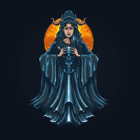 Woman Devil Illustration is perfect for tshirtsのイラスト素材