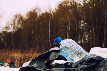 Garbage dump in the woodsの写真素材