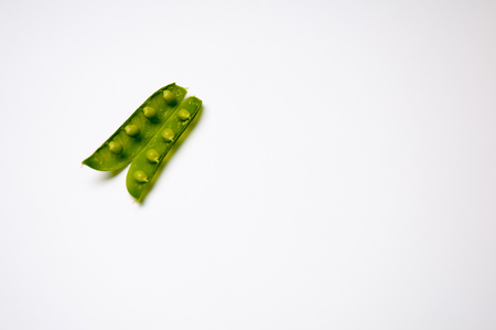Green bean on white backgroundの写真素材
