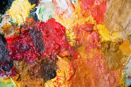 Artists oil paints multicolored closeup abstract backgroundの写真素材