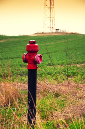 Fire hydrant on countryの写真素材