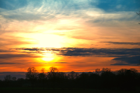 Sunset on the countryの写真素材