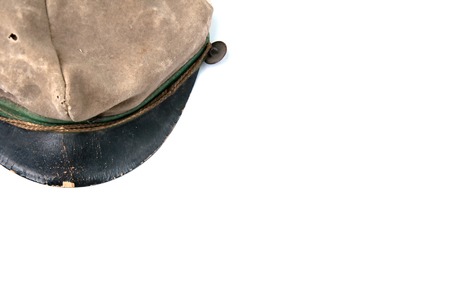 Old polish military cap on white backgroundの写真素材