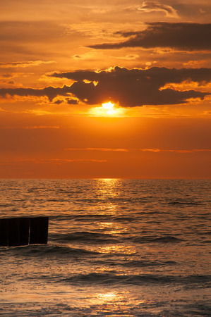 Majestic sunset over seaの写真素材
