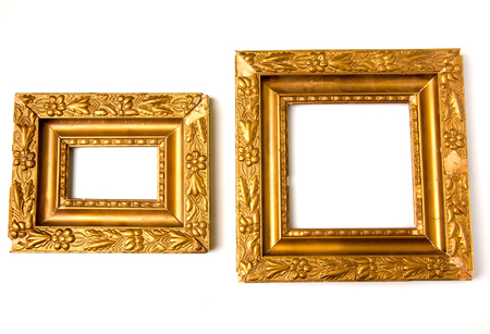Vintage golden frames with blank spaceの写真素材
