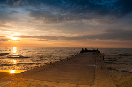 Majestic sunset over seaの写真素材