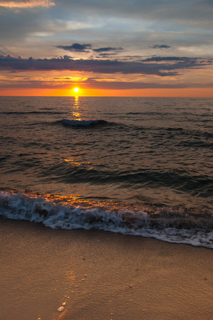 Majestic sunset over seaの写真素材