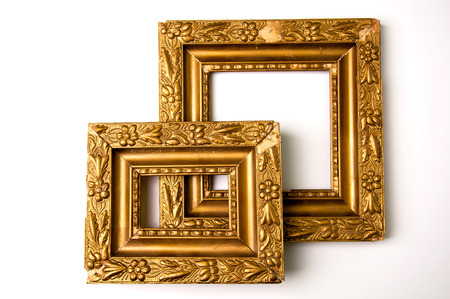 Vintage golden frames with blank spaceの写真素材