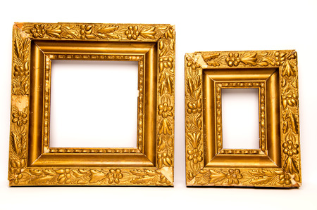 Vintage golden frames with blank spaceの写真素材