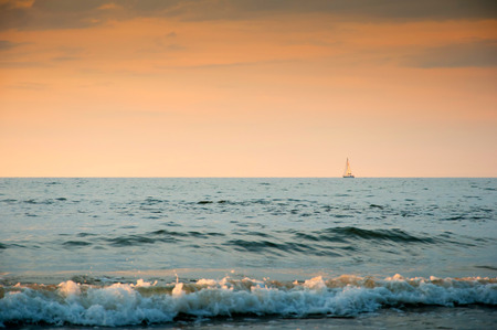 Majestic sunset over seaの写真素材
