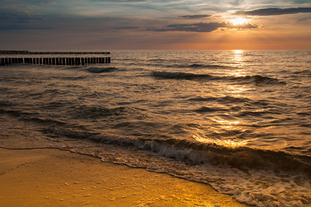 Majestic sunset over seaの写真素材