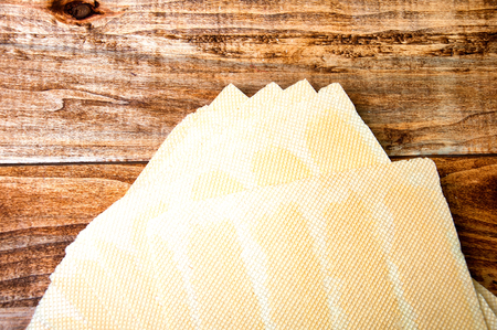 Wafers on wooden tableの写真素材