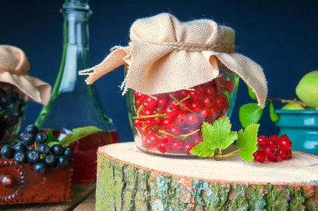 Preparations of red currant in old kitchen