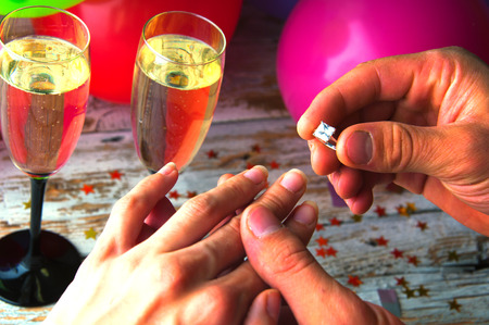 Man proposes to his chosen oneの写真素材