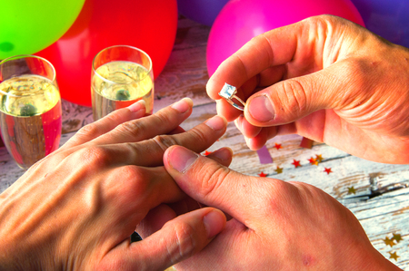 Man proposes to his chosen oneの写真素材