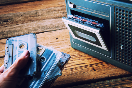 Old radio and cassetteの写真素材