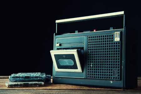 Old radio and cassetteの写真素材