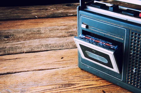 Old radio and cassette. Copyspaceの写真素材