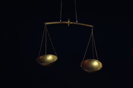 Old fashioned scale as a symbol of justiceの写真素材