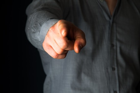 Businessman pointing his fingerの写真素材