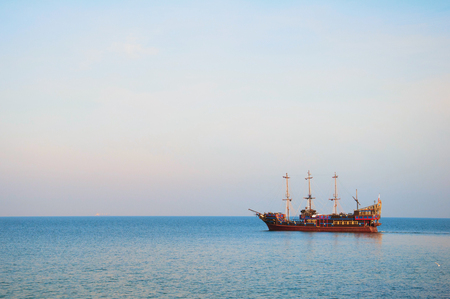 Ship on the seaの写真素材