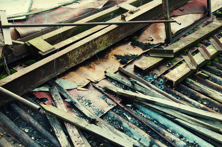 Ruins of destroyed buildingの写真素材