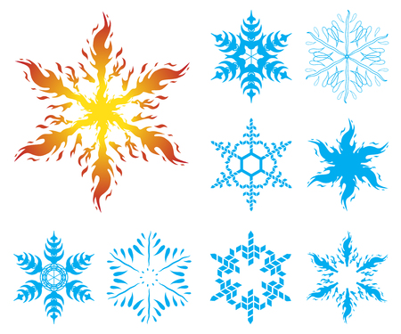 Collection snowflakes for use in designのイラスト素材