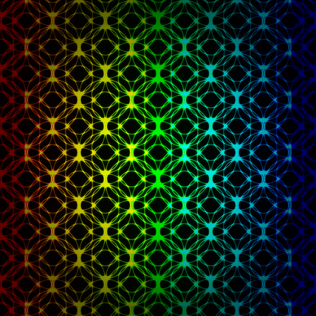 Gradient lights abstract geometric shape on dark backgroundのイラスト素材
