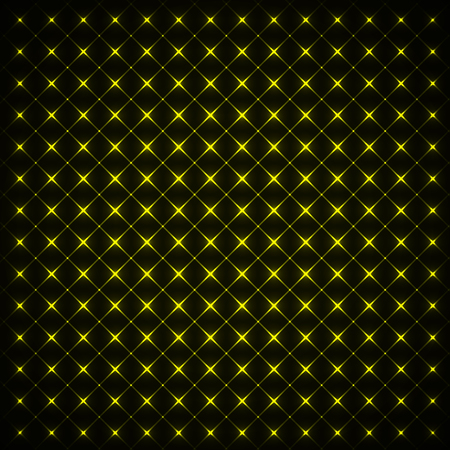 Yellow lights abstract geometric shape on dark backgroundのイラスト素材