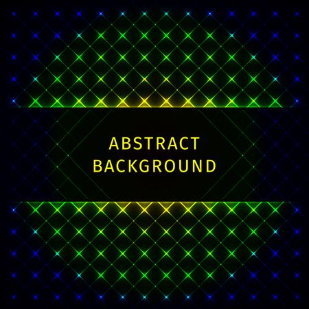 Gradient lights abstract geometric shape on dark backgroundのイラスト素材