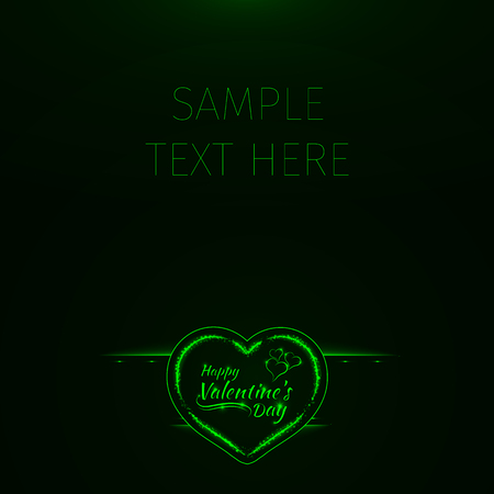 Valentines day abstract card, green lights designのイラスト素材