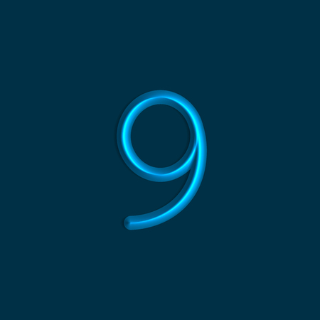 Alphabet letters of blue color lights, 3d line with smooth shadowのイラスト素材