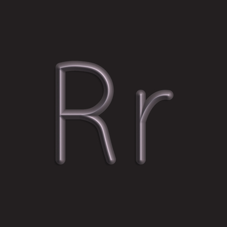 Alphabet letters of black color lights, 3d line with smooth shadowのイラスト素材