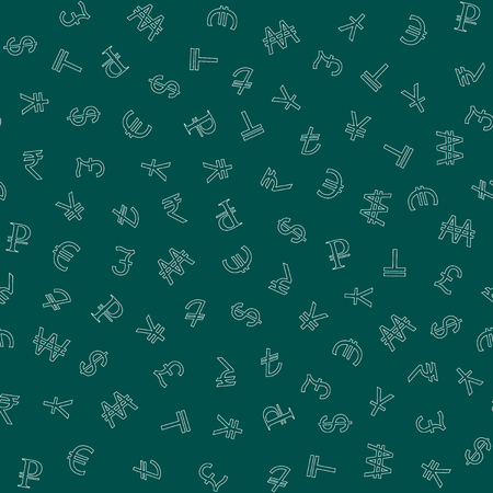 Various currencies signs seamless pattern. Business Seamless Pattern Background.のイラスト素材