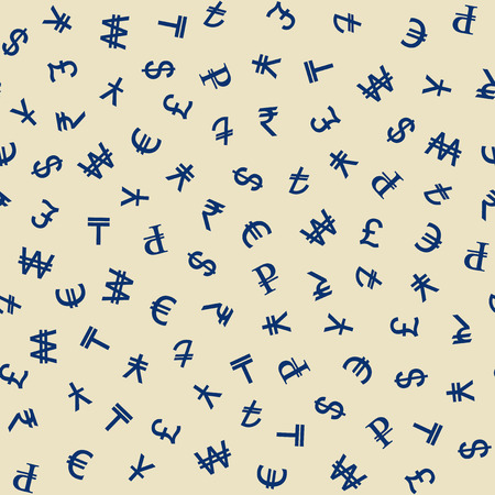 Various currencies signs seamless pattern. Business Seamless Pattern Background.のイラスト素材